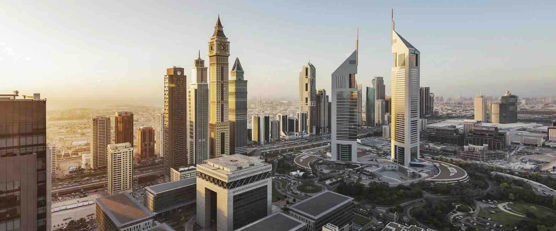 DIFC residential towers and skyline