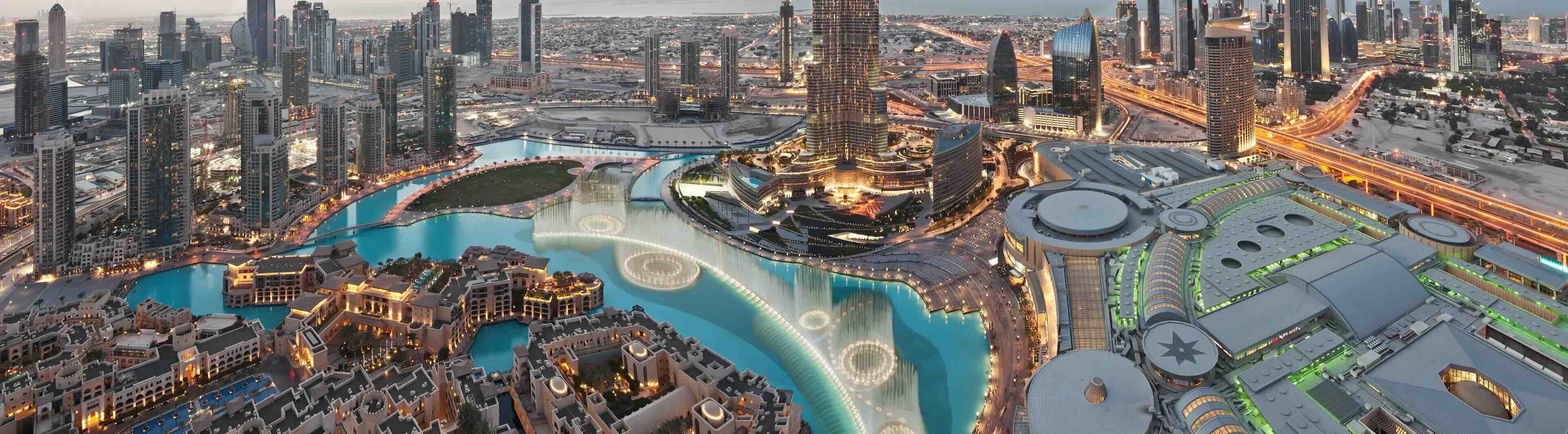 Downtown Dubai skyline and residential towers